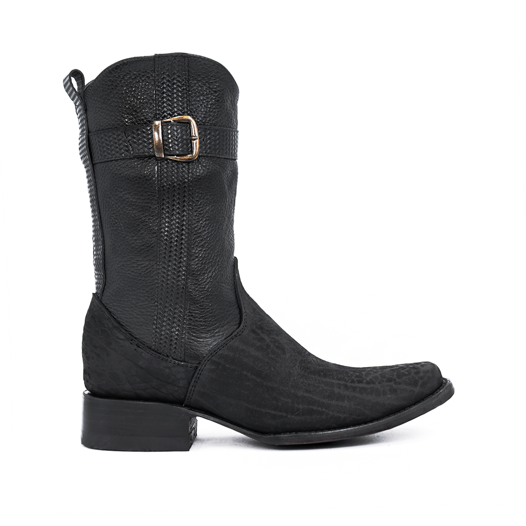 Bota vaquera en piel original de cuello de toro modelo fenix.