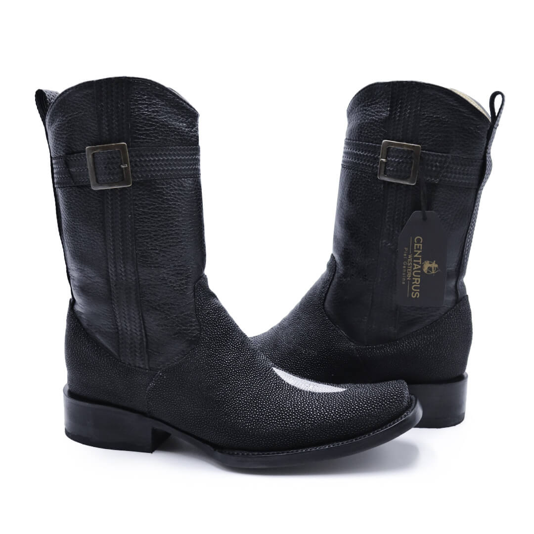 Bota vaquera en piel original de mantarraya modelo fenix