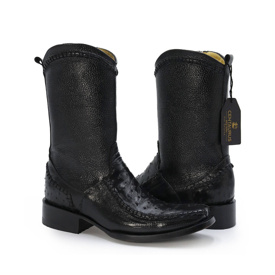 Bota vaquera de piel original de avestruz modelo Espiga