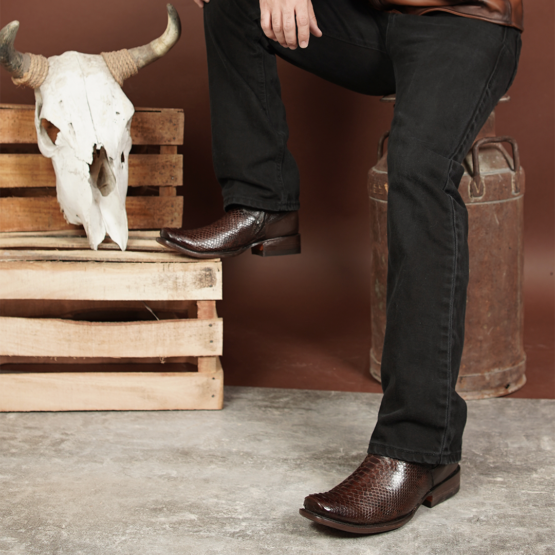 Cowboy boot in original python leather, Centaurus model