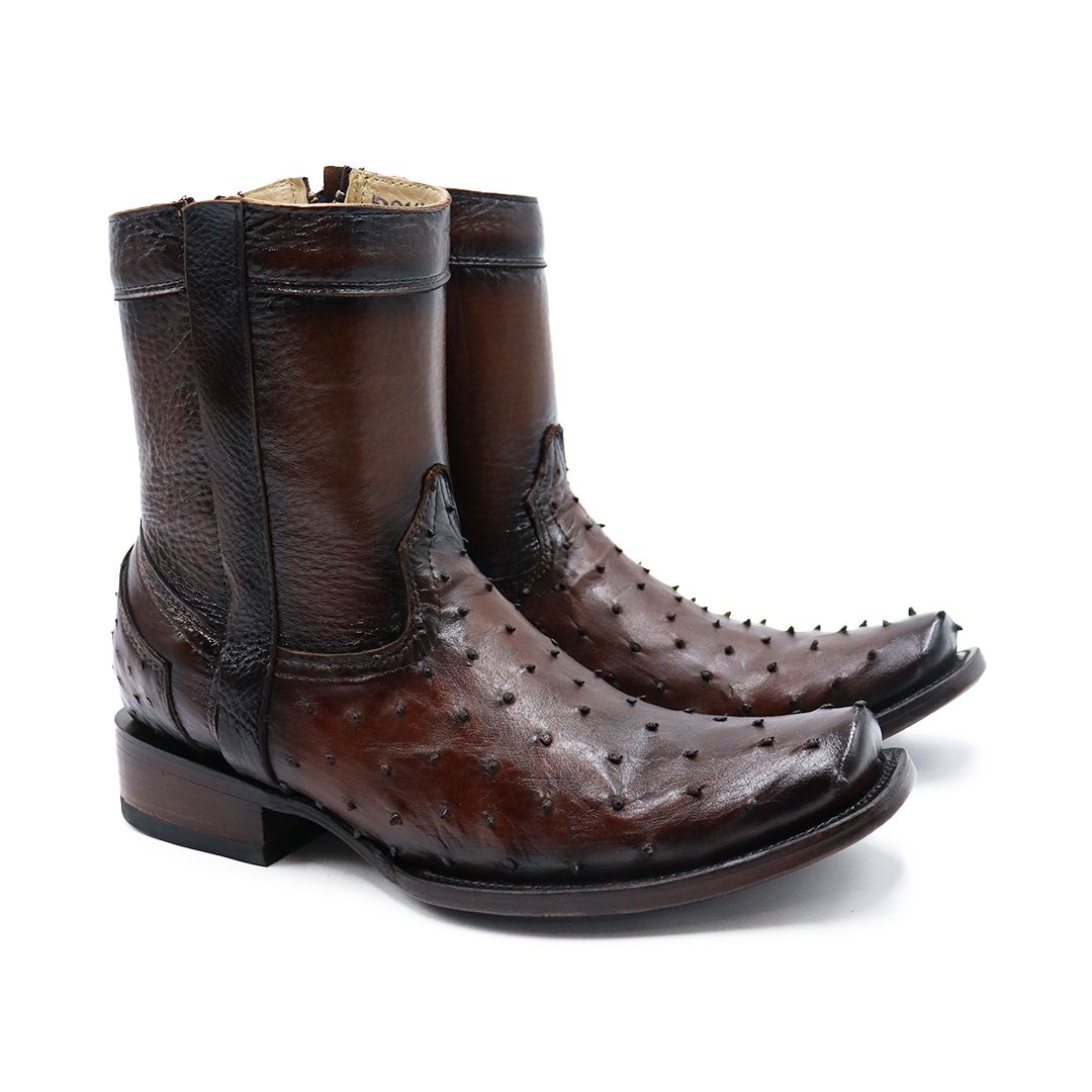 Botín Vaquero Modelo Río en Piel de Avestruz Original