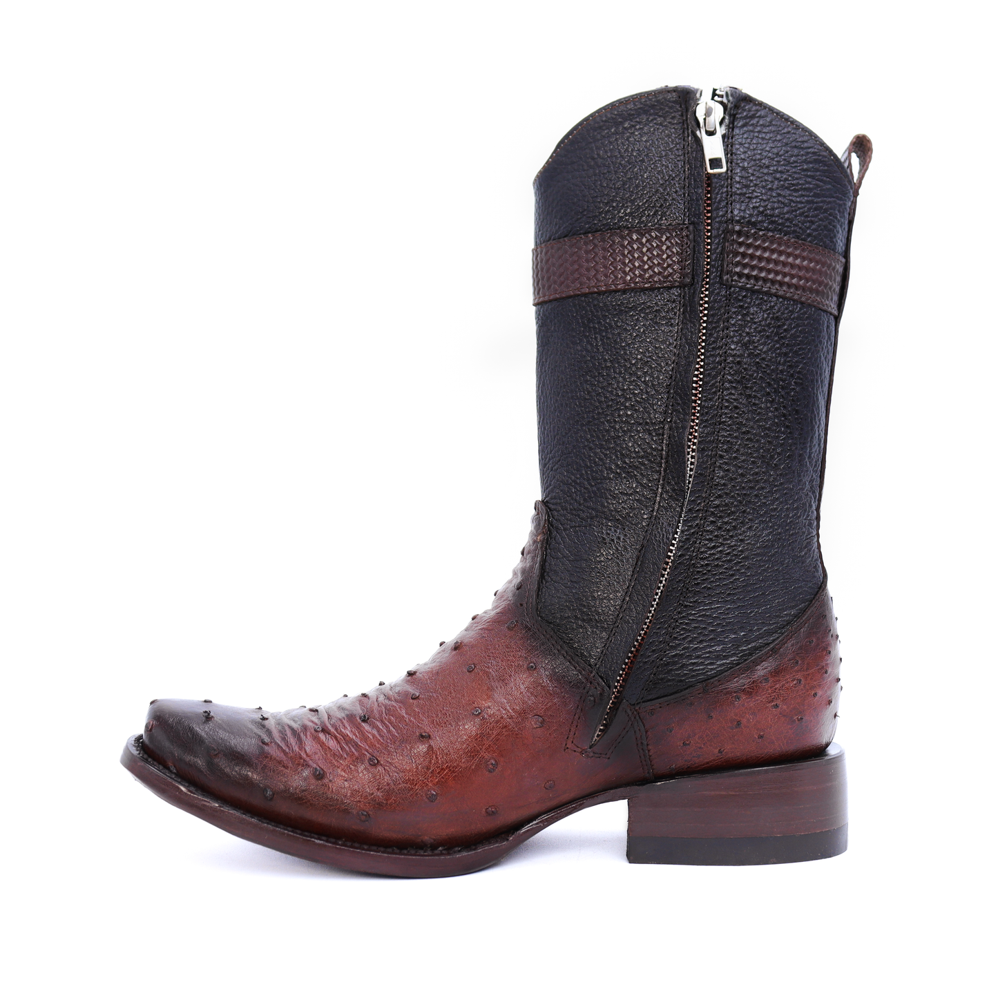 Bota Vaquera Modelo Fénix, en Piel de Avestruz Original.