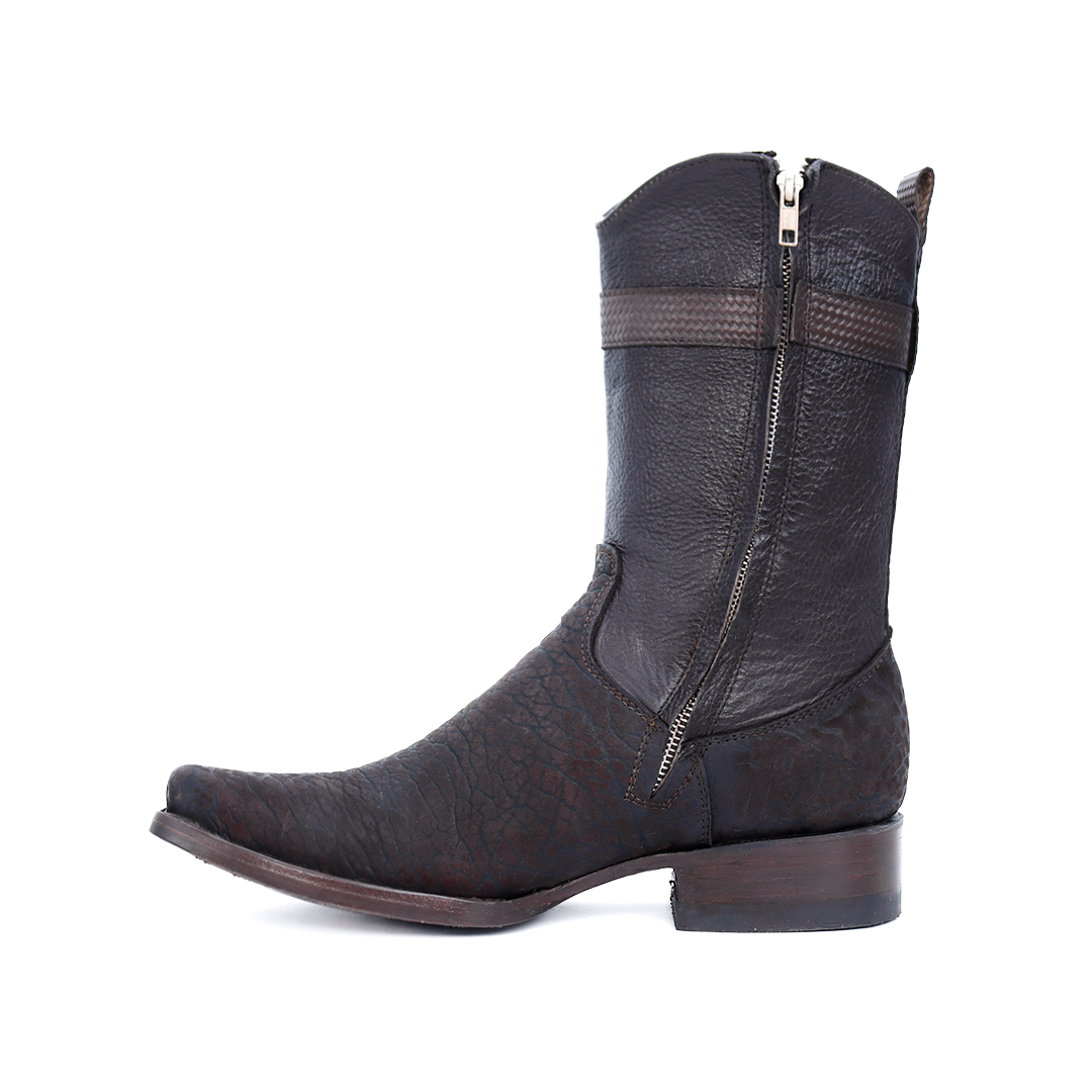 Bota vaquera en piel original de cuello de toro modelo fenix.