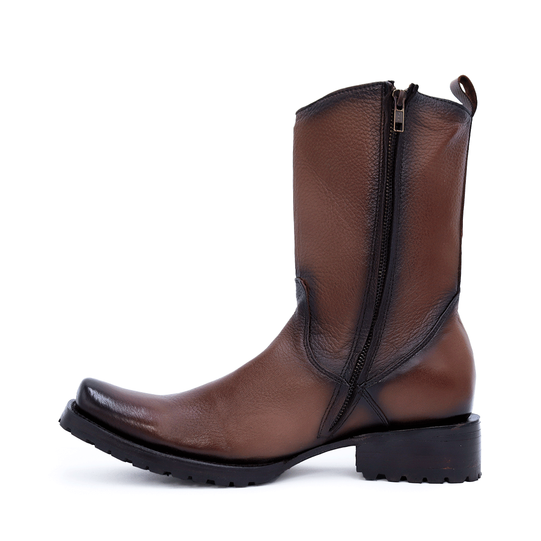Bota vaquera en piel original de venado suela tractor modelo llanero