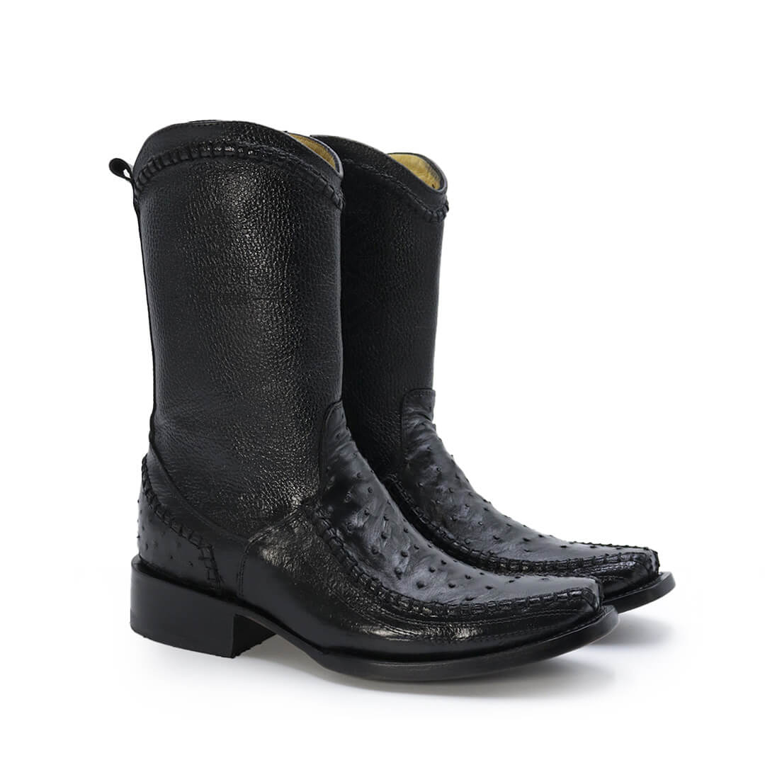 Bota vaquera de piel original de avestruz modelo Espiga