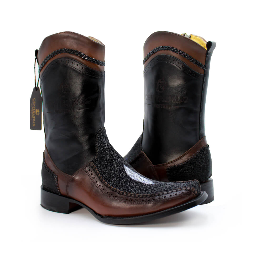 Caudal Model Cowboy Boot in Original Manta Ray Leather