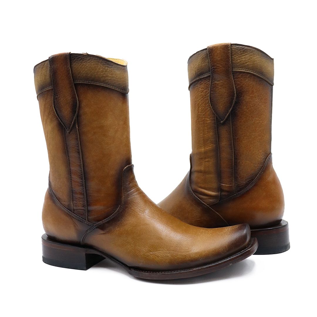 Bota vaquera de piel de res original modelo Dorado