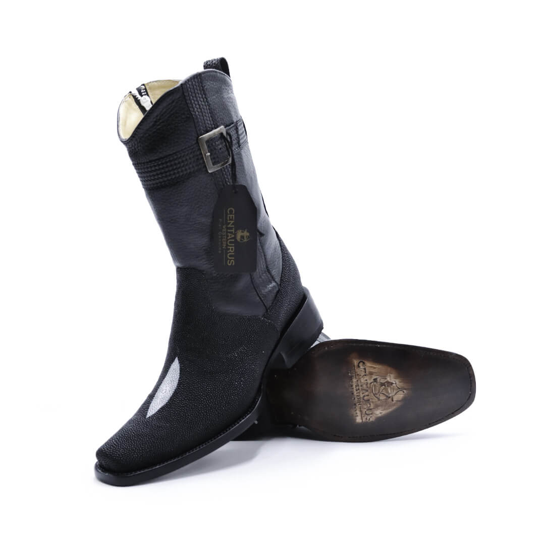 Bota vaquera en piel original de mantarraya modelo fenix