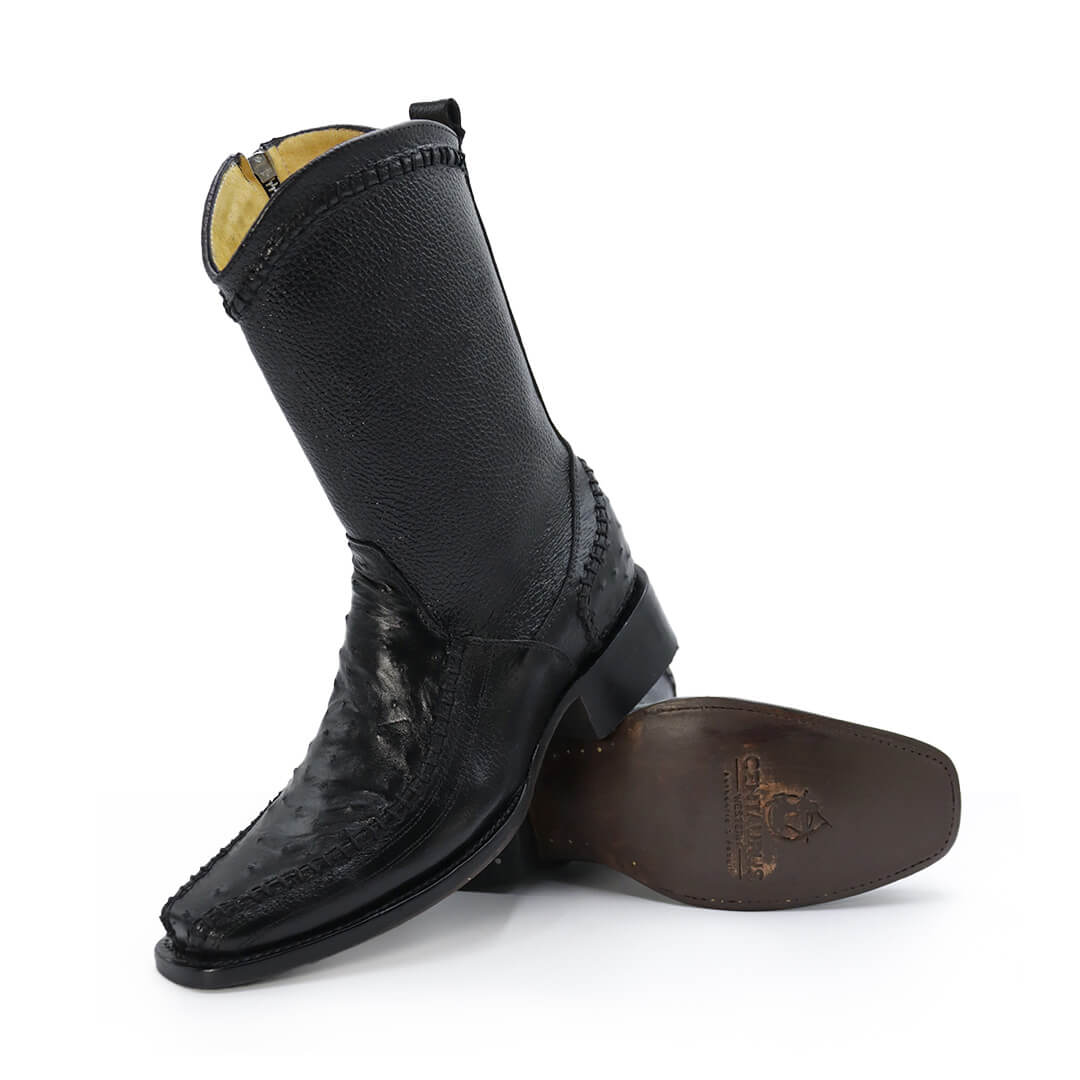Bota vaquera de piel original de avestruz modelo Espiga