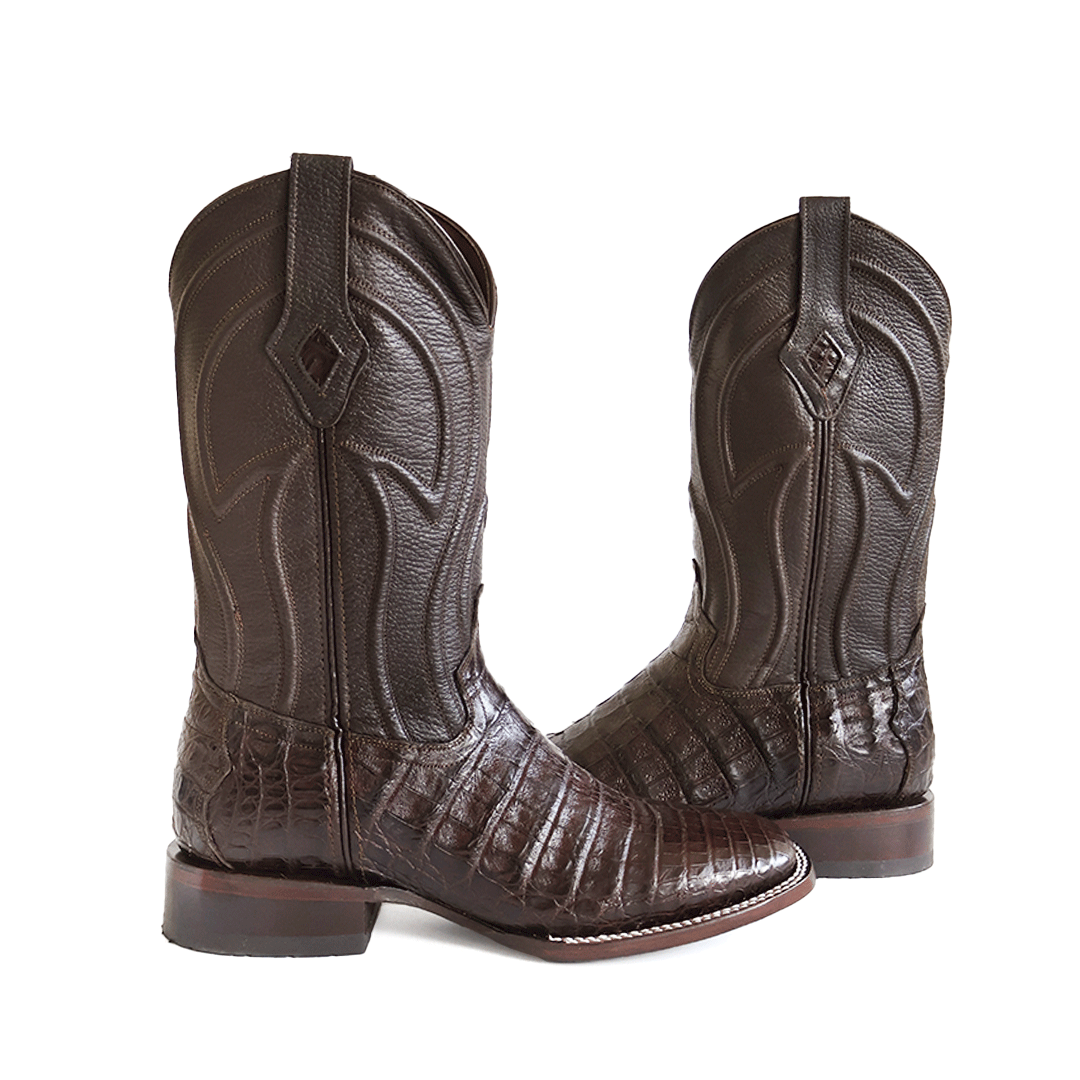 Bulldog boot in crocodile leather, model Rex