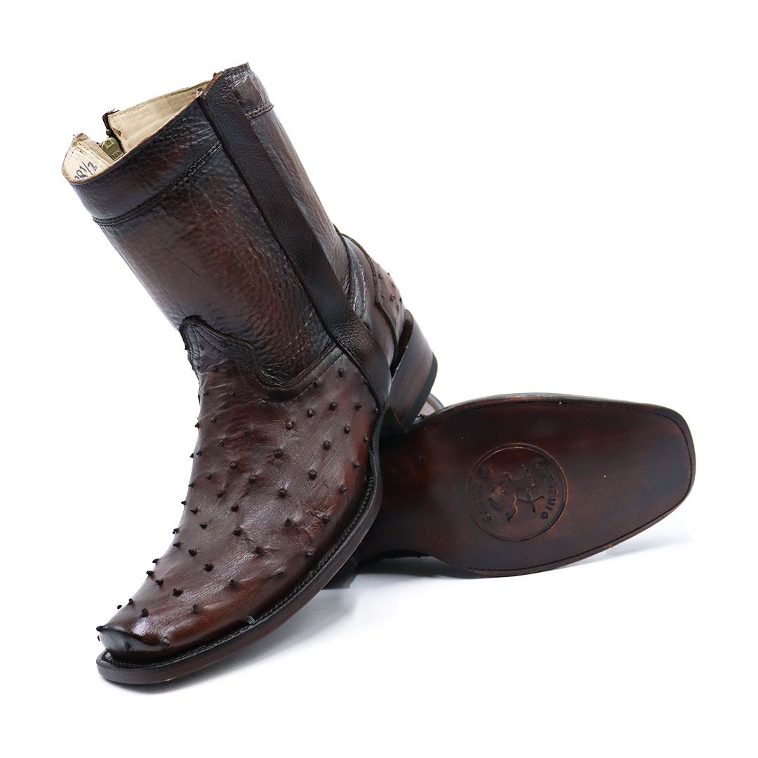 Botín Vaquero Modelo Río en Piel de Avestruz Original