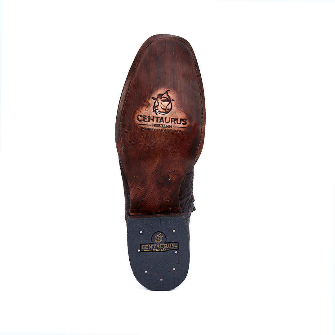 Bota vaquera en piel original de cuello de toro modelo fenix.