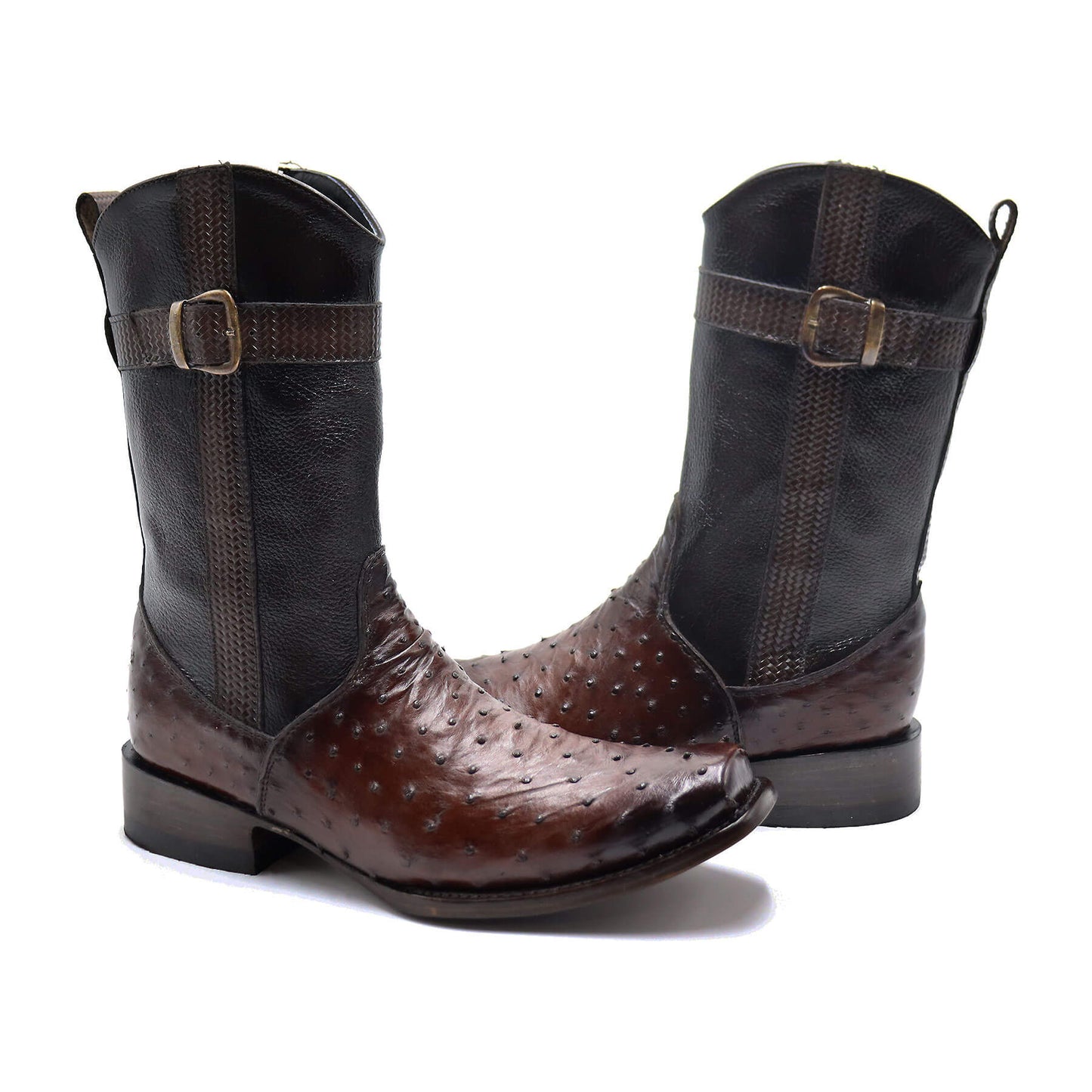 Cowboy Boot Model Phoenix, in Original Ostrich Leather.