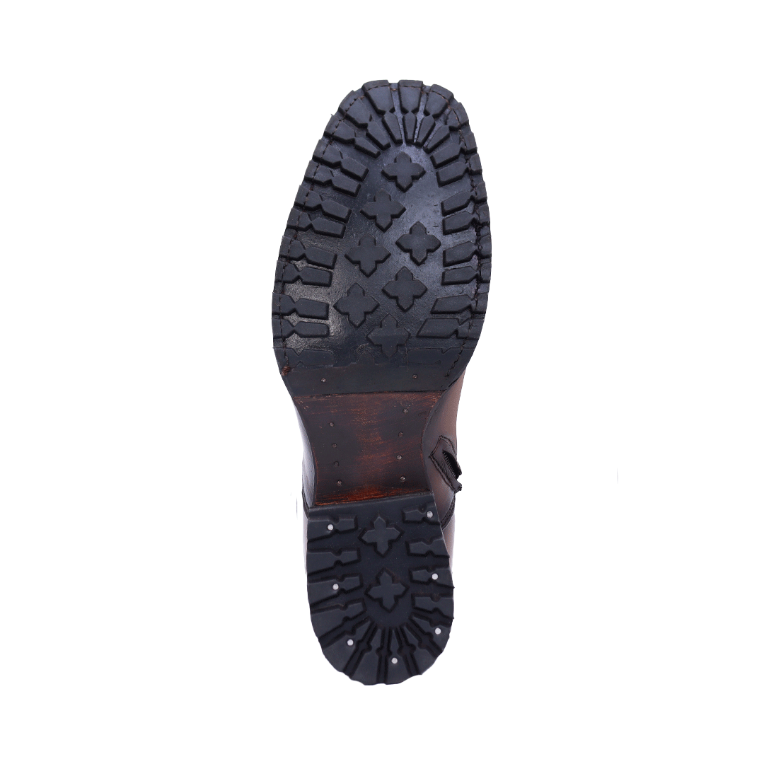 Bota vaquera en piel original de venado suela tractor modelo llanero