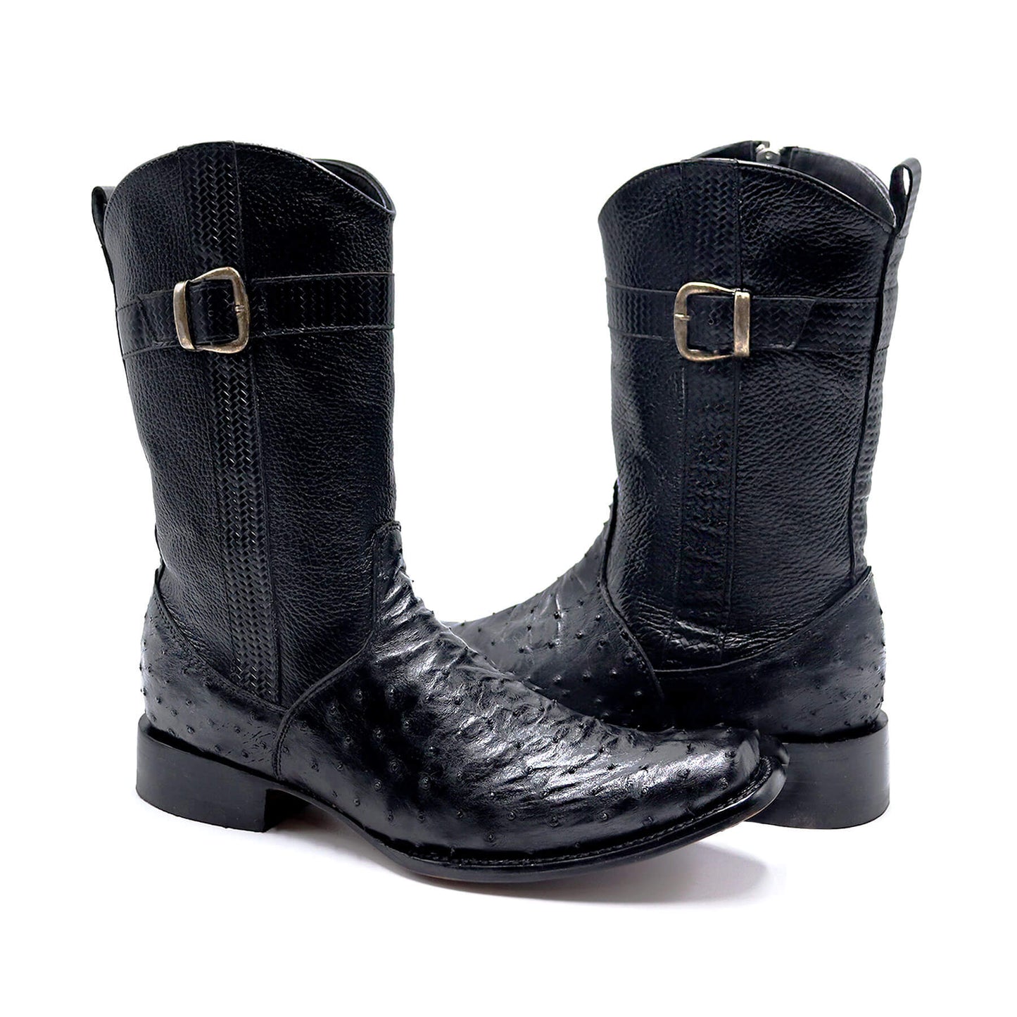 Cowboy Boot Model Phoenix, in Original Ostrich Leather.