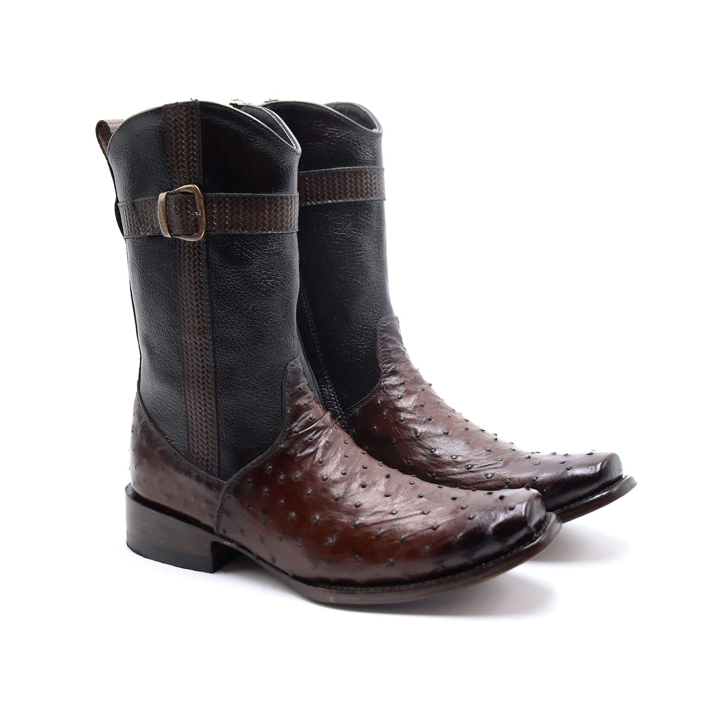 Cowboy Boot Model Phoenix, in Original Ostrich Leather.