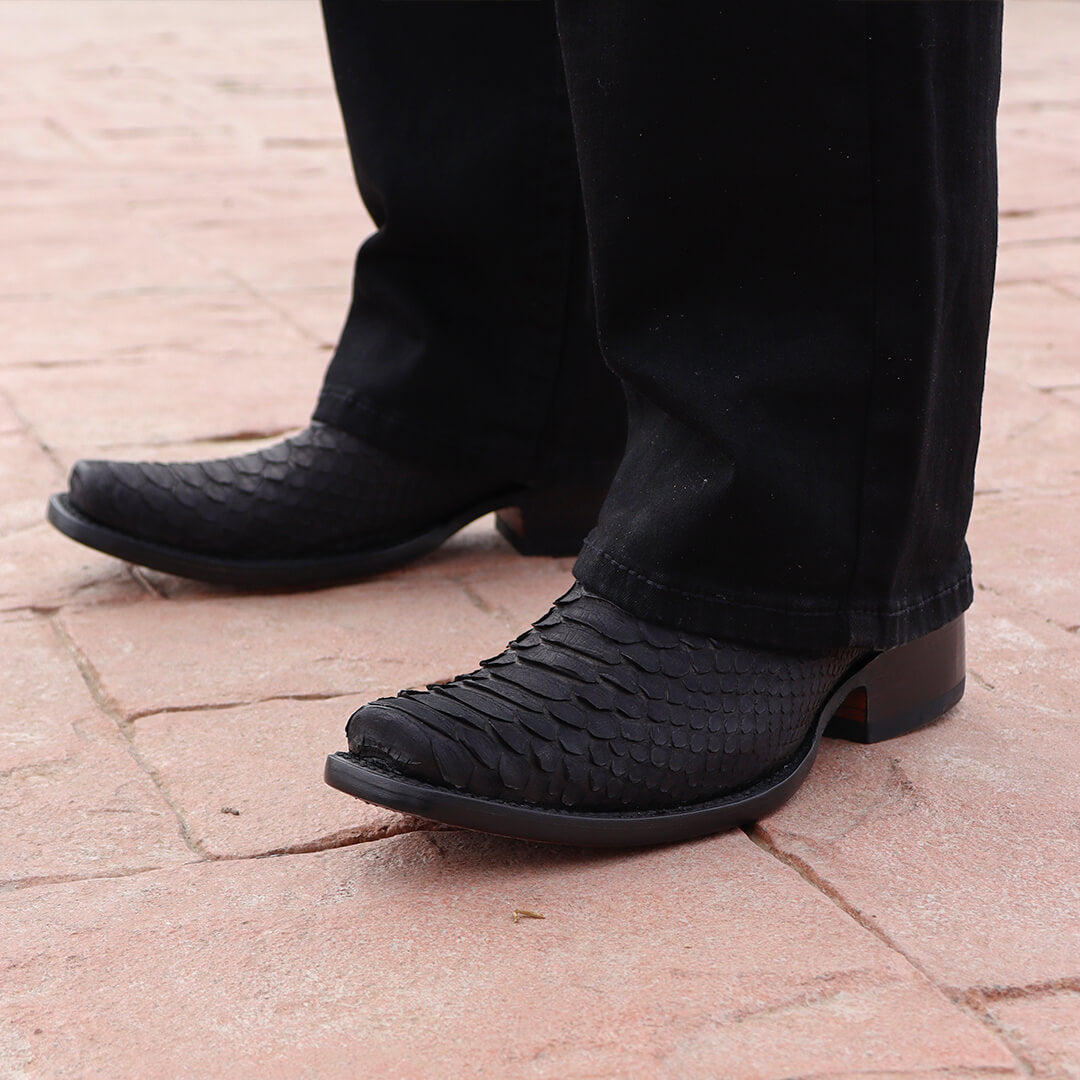 Botín vaquero en piel original pitón modelo Horizon