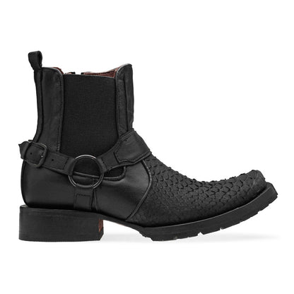 Botín en piel original de Pitón modelo Biker estilo urbano