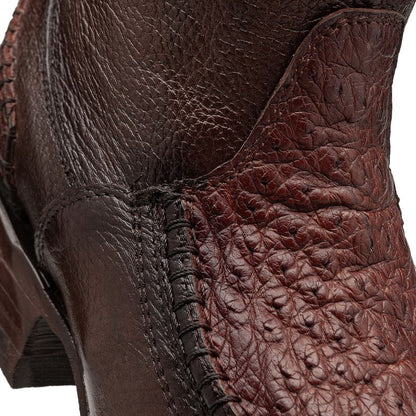 Bota en Piel de Avestruz original tejido Artesanal.