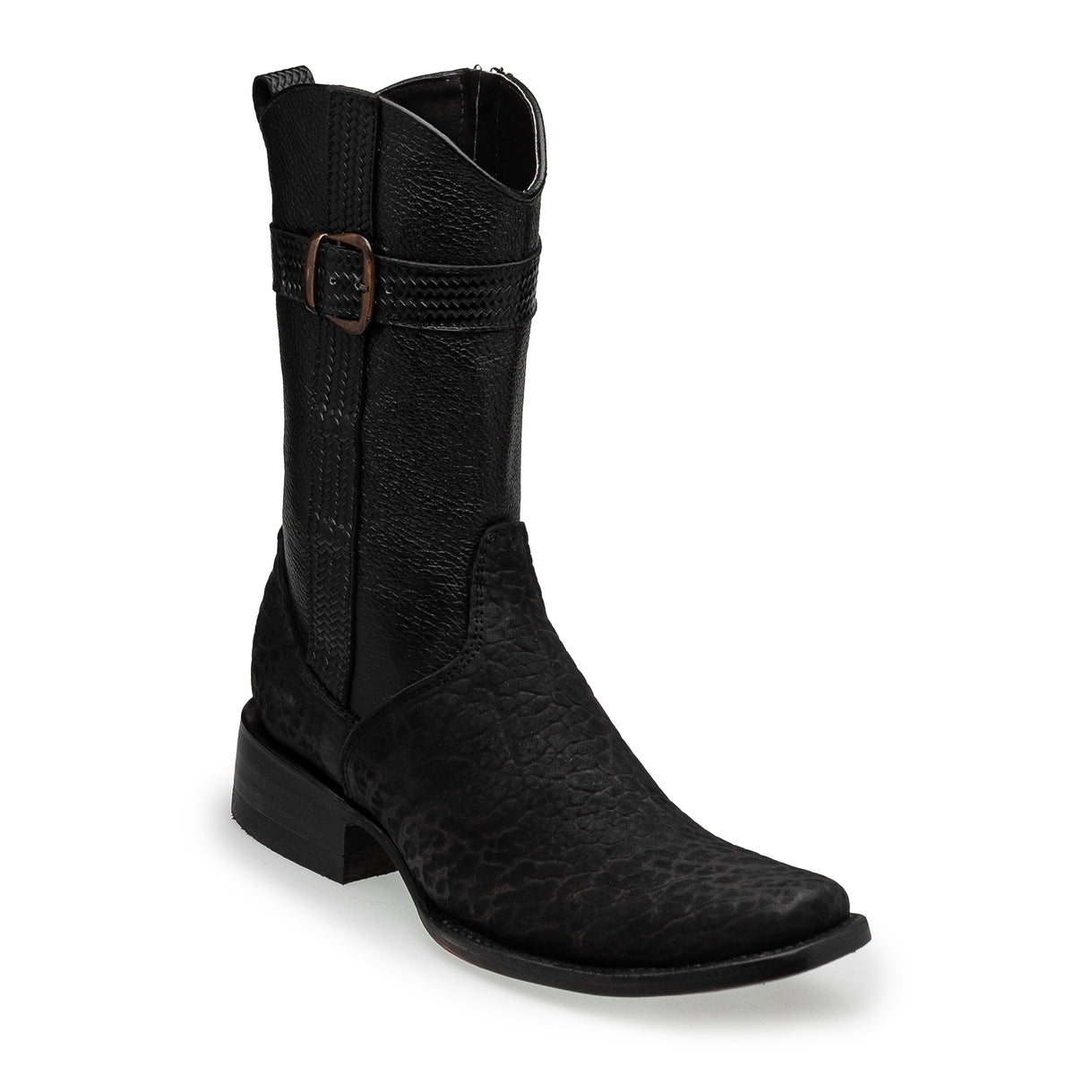 Bota vaquera en piel original de cuello de toro modelo fenix.