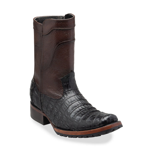 Botín vaquero de piel original de cocodrilo bely modelo herrante