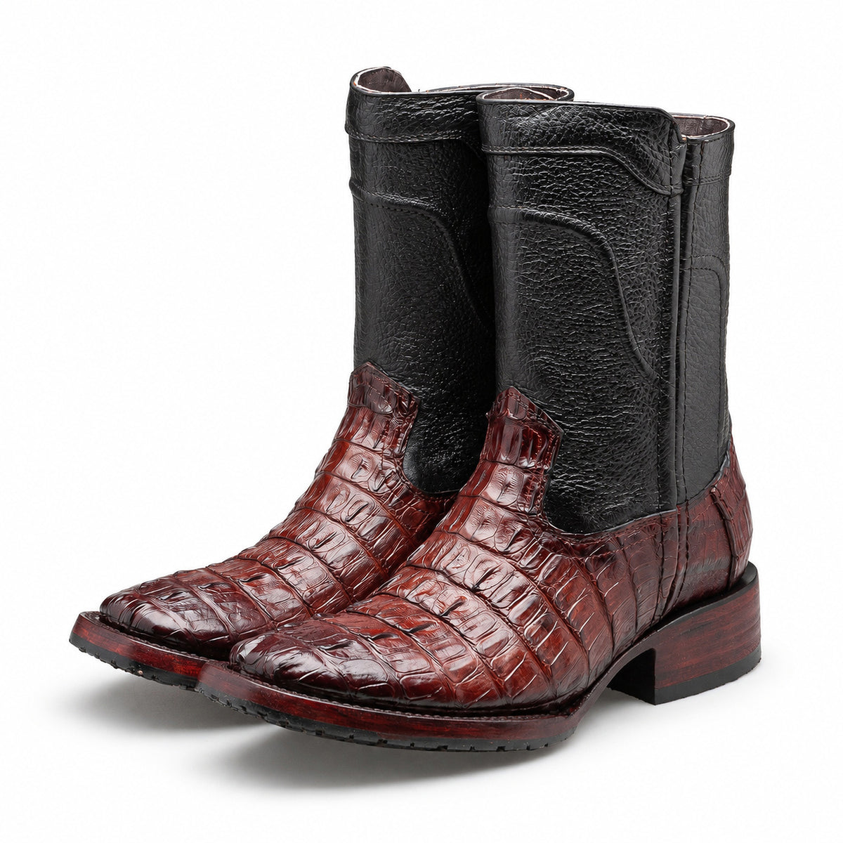 Botin vaquero de piel original de cocodrilo modelo oeste