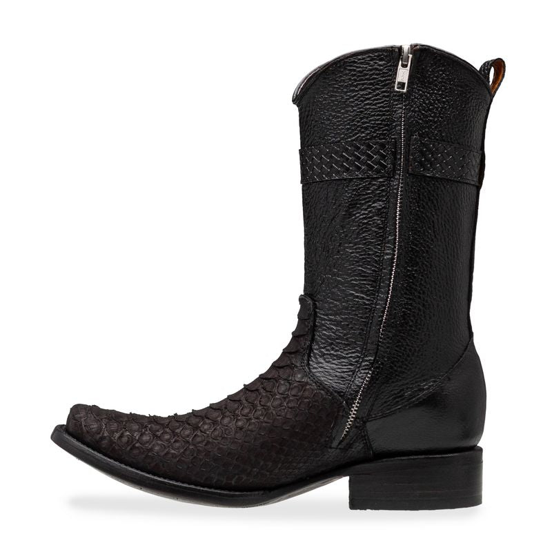 Bota en piel original de pitón modelo fénix nobuck