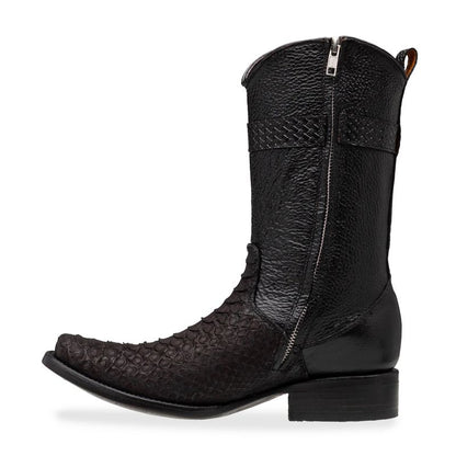 Bota en piel original de pitón modelo fénix nobuck