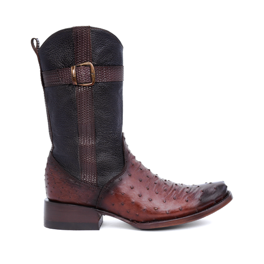 Bota Vaquera Modelo Fénix, en Piel de Avestruz Original.