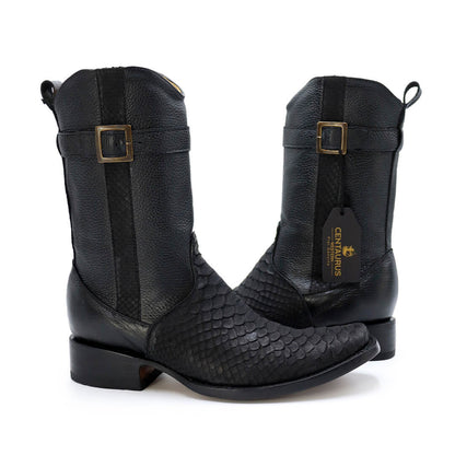 Bota en piel original de pitón modelo fénix nobuck