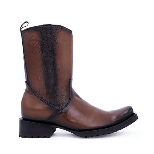 Bota vaquera en piel original de venado suela tractor modelo llanero