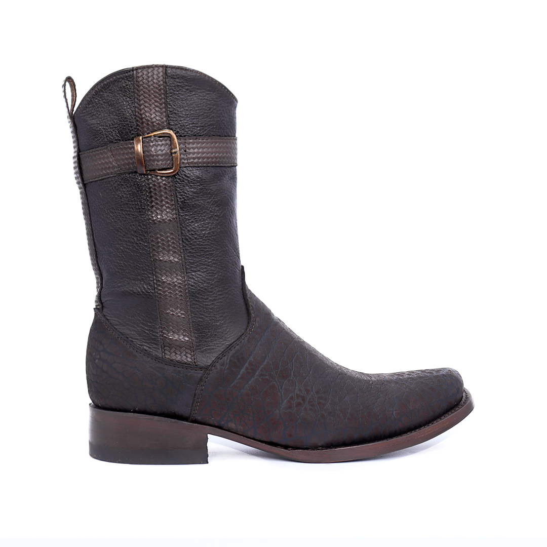 Bota vaquera en piel original de cuello de toro modelo fenix.
