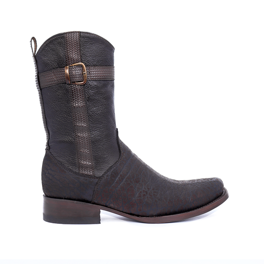 Bota vaquera en piel original de cuello de toro modelo fenix.