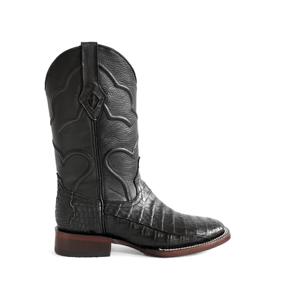 Bulldog boot in crocodile leather, model Rex