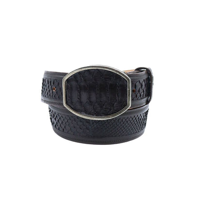 Original serpentine leather belt cafe rustic