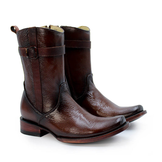 Original leather cowboy boot brandy model