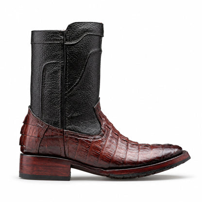 Botin vaquero de piel original de cocodrilo modelo oeste