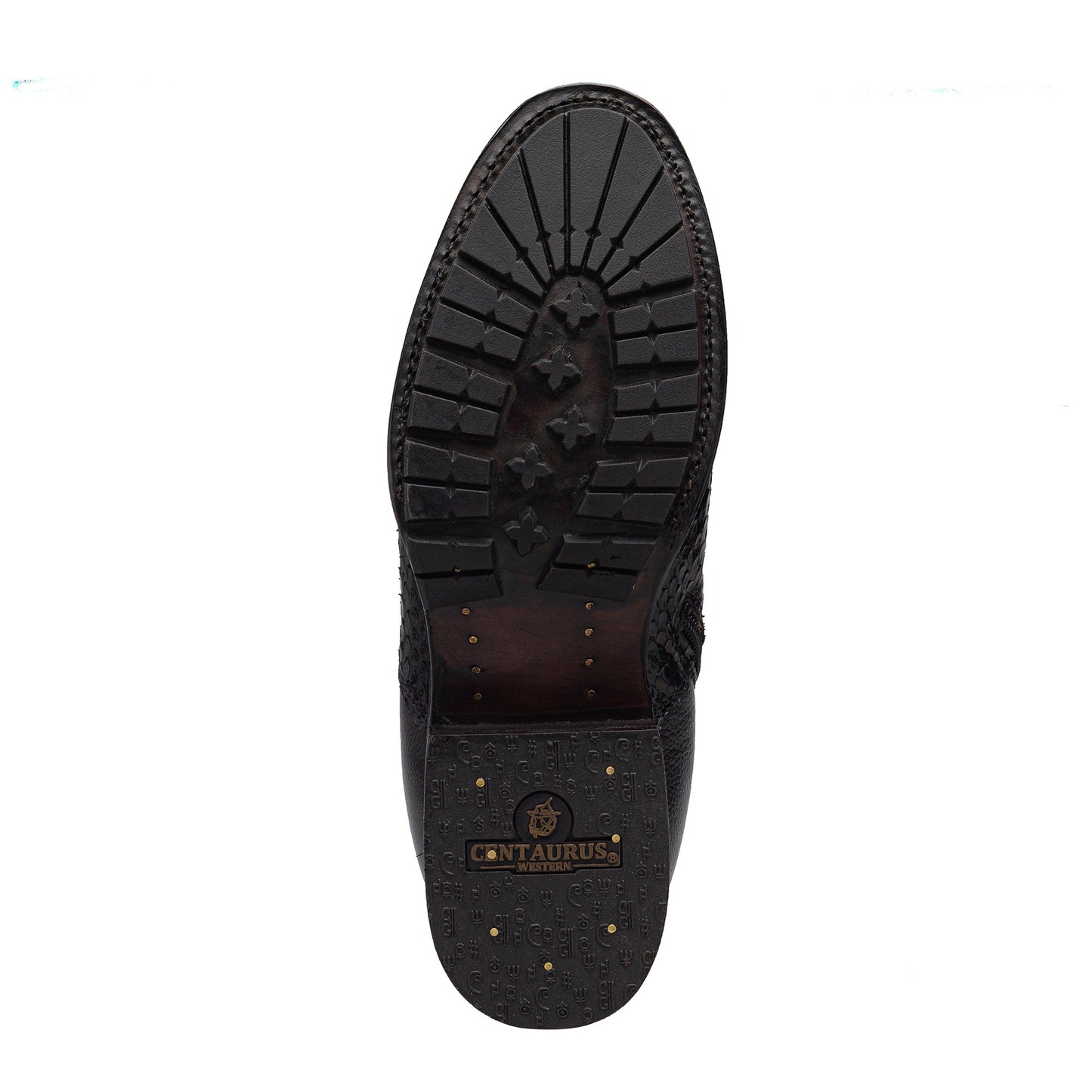 Quirón model python leather ankle boot with grafted sole