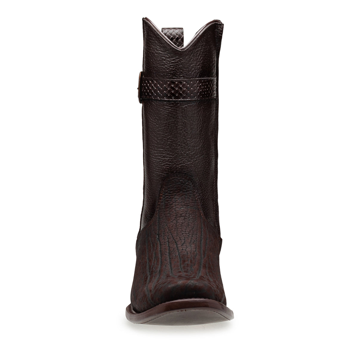 Bota vaquera en piel original de cuello de toro modelo fenix.