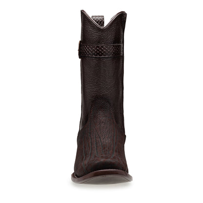 Bota vaquera en piel original de cuello de toro modelo fenix.