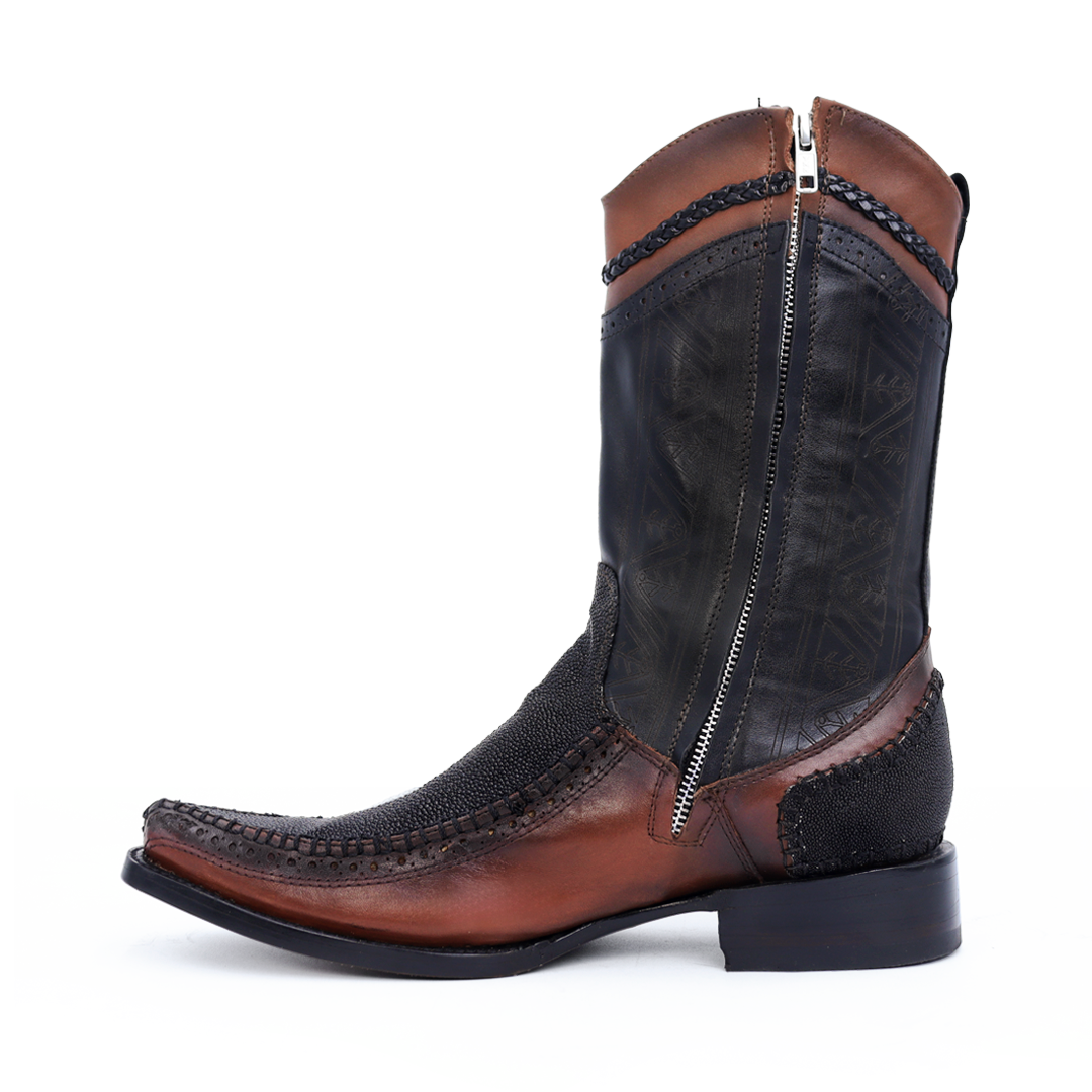 Bota Vaquera Modelo Caudal en Piel de Mantarraya Original