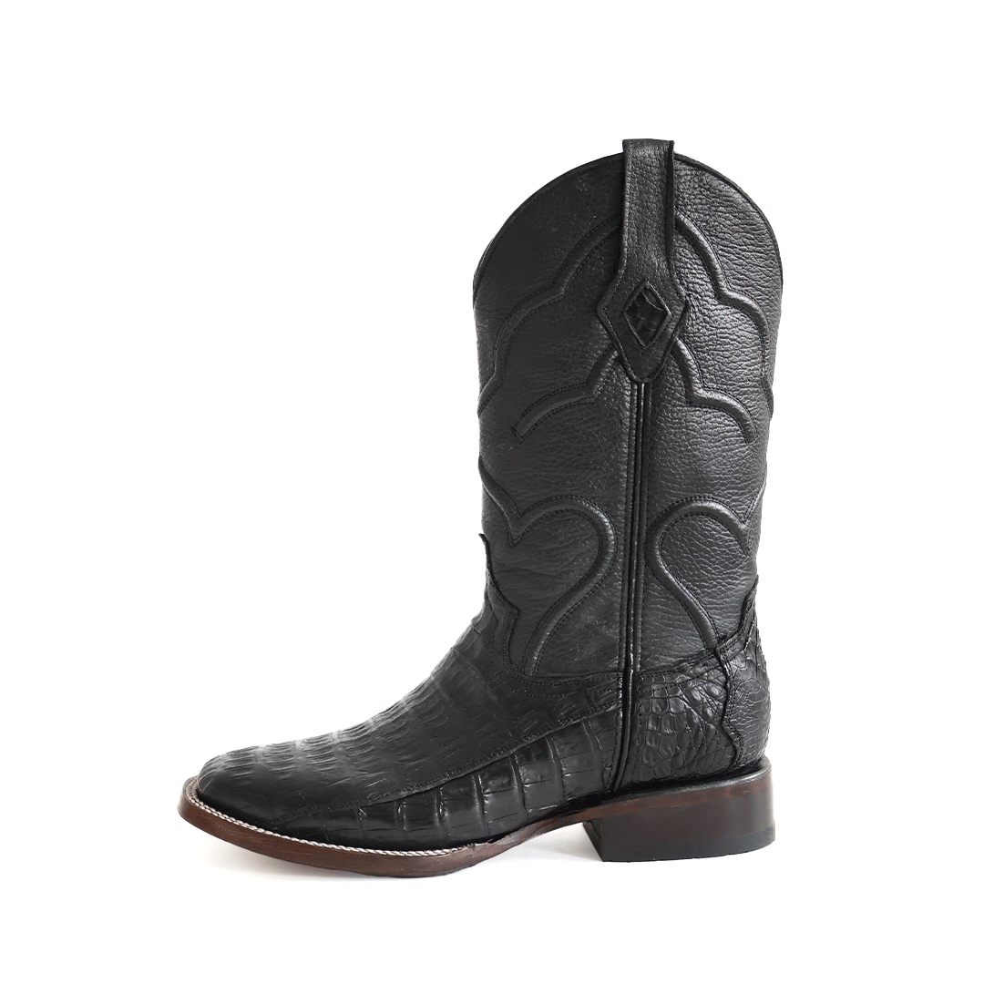 Bulldog boot in crocodile leather, model Rex