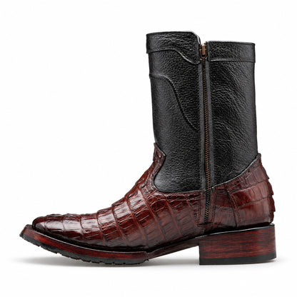 Botin vaquero de piel original de cocodrilo modelo oeste