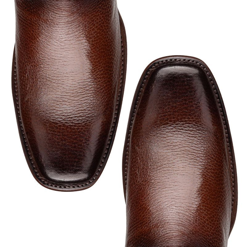 Brandy Model Cowboy Boot in Original Deerskin