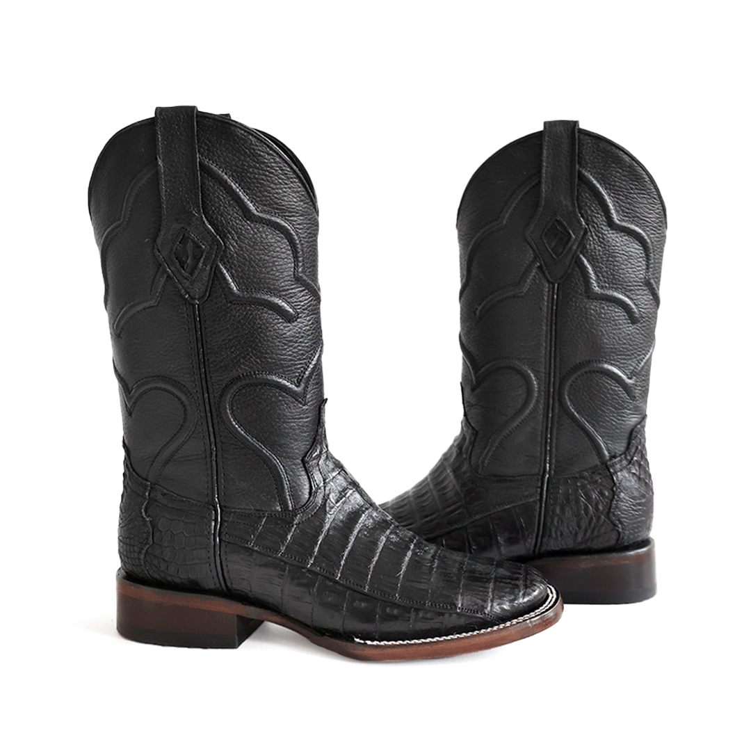 Bulldog boot in crocodile leather, model Rex