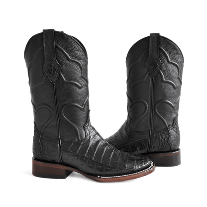 Bulldog boot in crocodile leather, model Rex