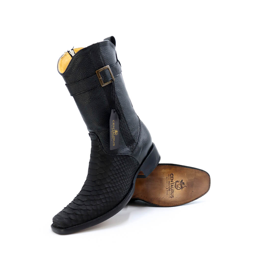 Bota en piel original de pitón modelo fénix nobuck