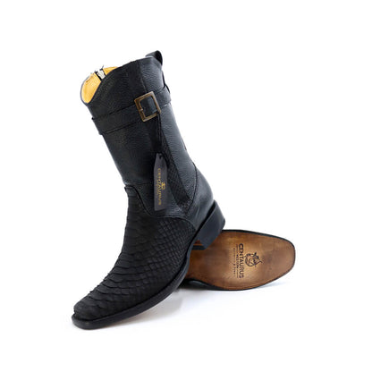 Bota en piel original de pitón modelo fénix nobuck