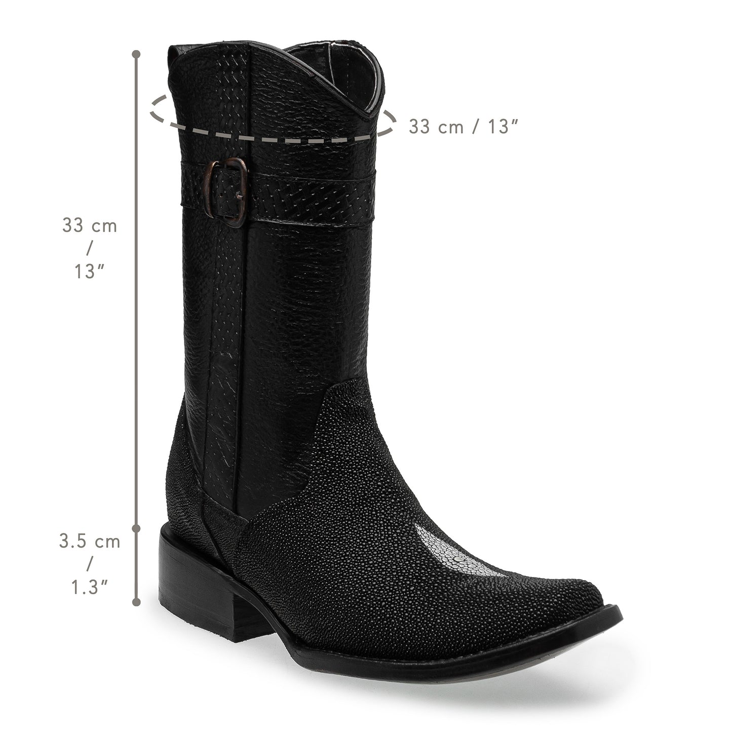 Bota vaquera en piel original de mantarraya modelo fenix