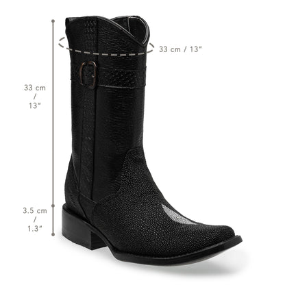 Bota vaquera en piel original de mantarraya modelo fenix